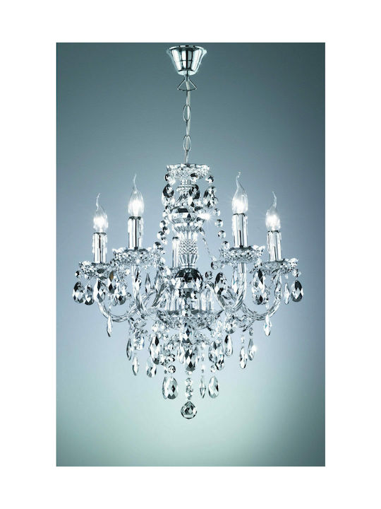 Trio Lighting Luster Chandelier Candlestick 5xE14 Transparent 52cm R1107-06