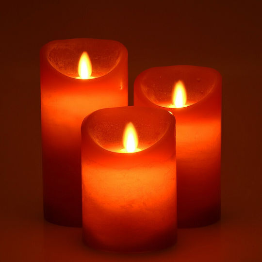 GloboStar Decorative Lighting LED Warm White 3000K Wax Polish 3pcs 7.5x7.5cm