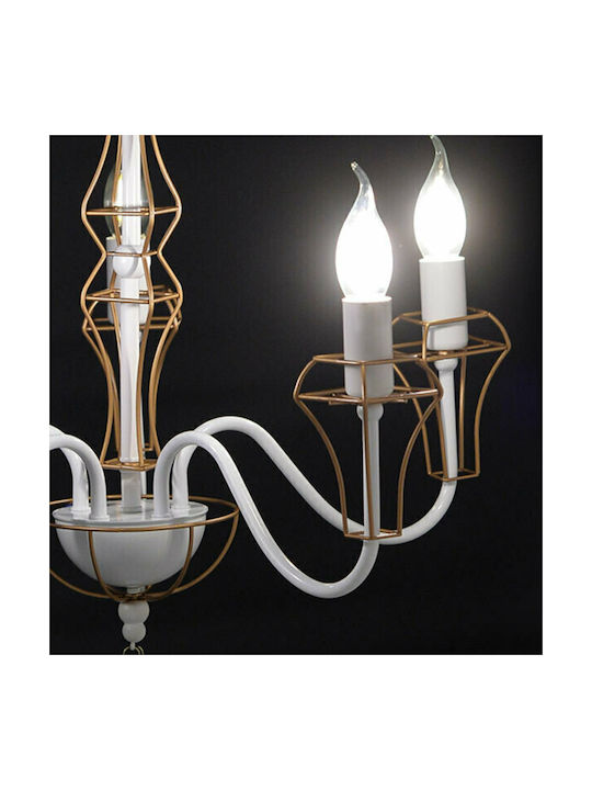 Aca Πολυέλαιος 3xE14 Ø55cm με Κεράκια Λευκός EG168203PW
