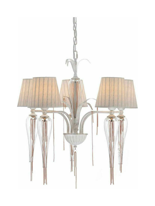 Aca Palermo Chandelier Lampshade 5xE14 Transparent 61cm EG170305PWRG