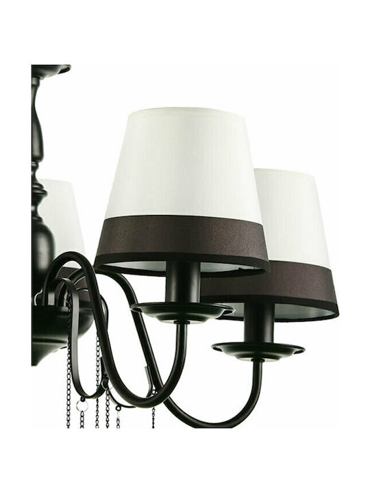 Aca Mulan Πολυέλαιος 3xE14 Ø63cm με Καπέλα Μαύρος EG167283PBW