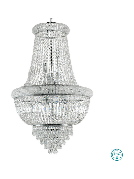 Ideal Lux Kronleuchter Ø52cm mit Kristallen Transparent