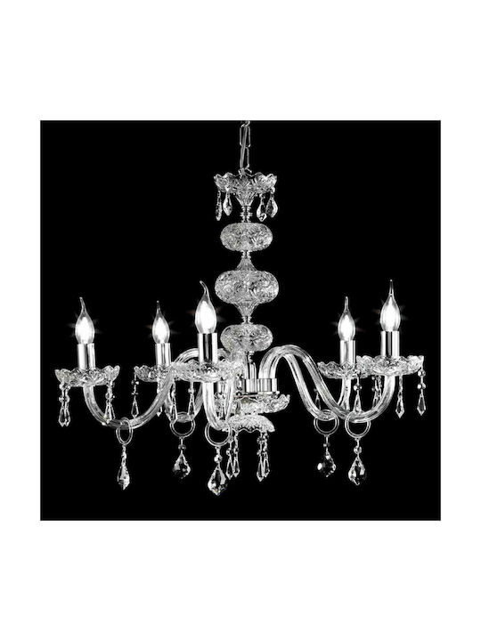 Ondaluce Dallas Chandelier Candlestick 5xE14 Transparent 75cm LP.Dallas/5CR