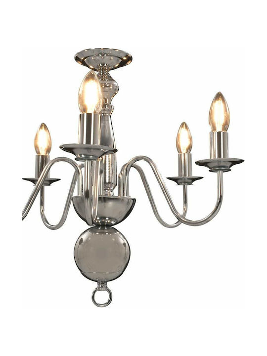 vidaXL Chandelier Candlestick 5xE14 Silver 281616