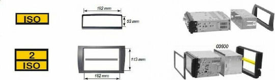 Phonocar DIN Fascia Panels 2 Din Black for Fiat Doblo Opel Combo 2015+