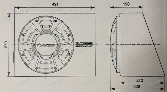 Pioneer Subwoofer Αυτοκινήτου 12" 350W RMS με Κούτα