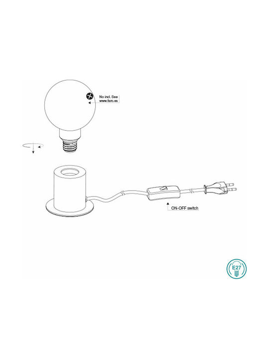 Faro Barcelona Ten Decorative Lamp with Socket for Bulb E27 Copper