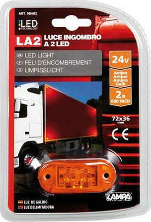 Lampa Φώτα Όγκου Φορτηγού 1бр 24V - Orange L9848.2