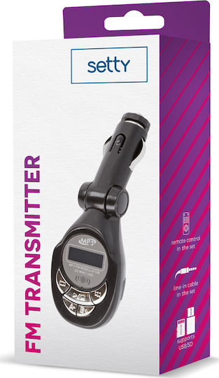 Setty FM Transmitter Αυτοκινήτου GSM016486 με MicroSD / Bluetooth