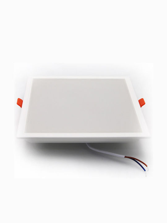Adeleq Square Recessed LED Panel 20W with Natural White Light 4000K 16.8x16.8cm