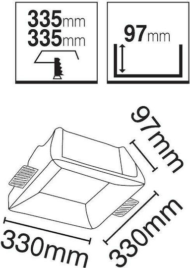 VK Lighting Platz Vertieft LED Panel 18W mit Warmes Weiß Licht 3000K