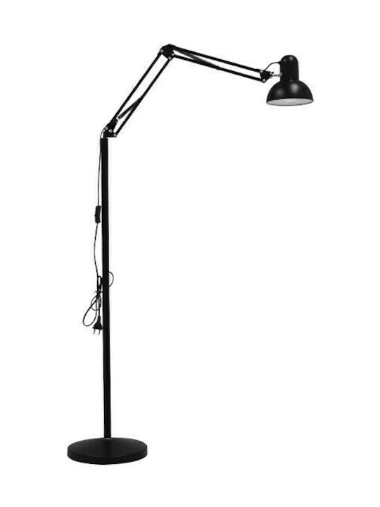 GloboStar Audrey Vintage Floor Lamp H190xW15cm. with Socket for Bulb E27 Black