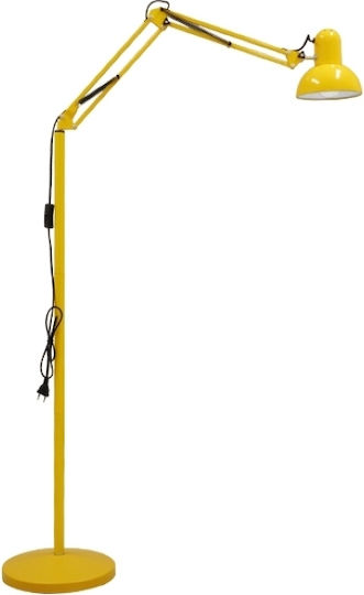 GloboStar Audrey Vintage Lampa de podea Î190xL15cm. cu Soclu pentru Bec E27 Galben