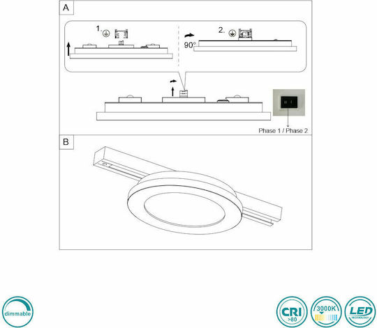 Trio Lighting Camillus Rund Draußen LED Panel 14.5W mit Warmes Weiß Licht 3000K