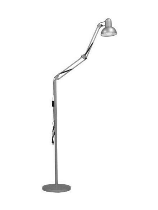 GloboStar Audrey Vintage Floor Lamp H190xW15cm. with Socket for Bulb E27 Silver