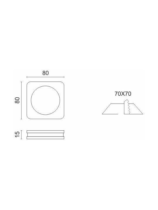 Spot Light Σποτ Οροφής Εξωτερικού Χώρου με Ενσωματωμένο LED σε Λευκό Χρώμα 5407