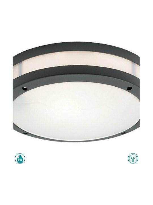 Viokef Chios Outdoor Ceiling Flush Mount E27 in Black Color 4081701