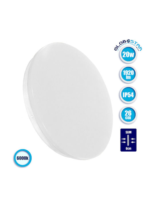 GloboStar Deckenleuchte für den Außenbereich mit integriertem LED in Weiß Farbe 05553