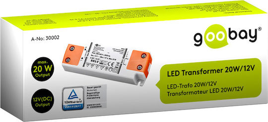Goobay Ρυθμιζόμενο Dimmable Τροφοδοτικό LED IP20 Ισχύος 20W με Τάση Εξόδου 12V 2τμχ