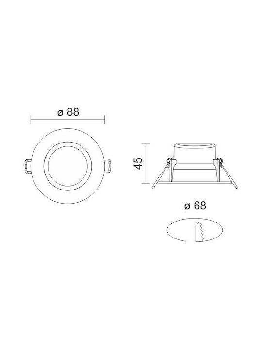 Spot Light Spot Deckenleuchte für den Außenbereich mit integriertem LED 5W 4000K in Silber Farbe 6365