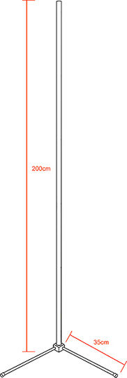 GloboStar LED Floor Lamp H200xW3cm. with Cool White Light 140lm Black
