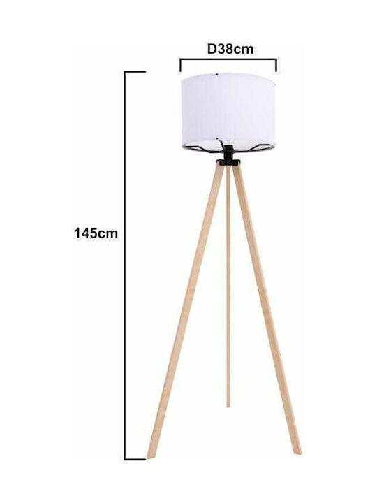 Click Lampa de podea Î142xL37cm. cu Soclu pentru Bec E27 Maro
