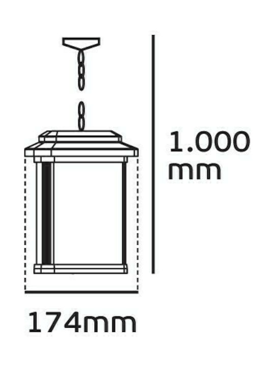 VK Lighting Outdoor Hanging Ceiling Light E27 in Black Color 75169-377694