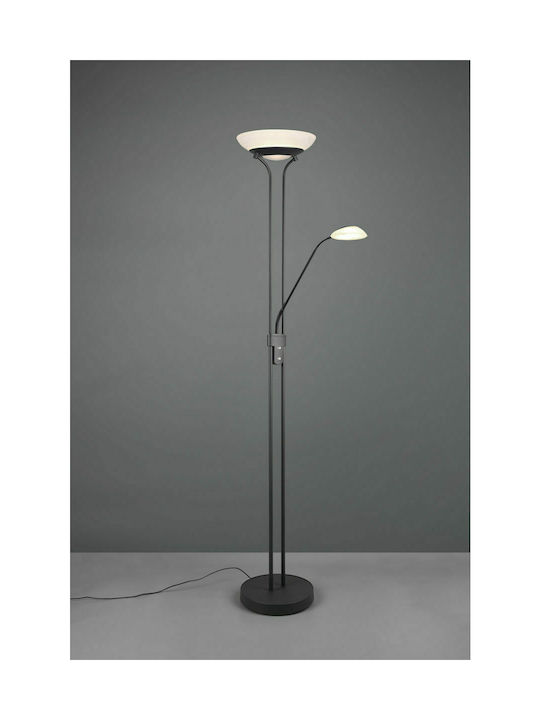 Trio Lighting Orson Vintage LED Φωτιστικό Δαπέδου Υ180xΜ57εκ. με Θερμό Λευκό Φως 2700lm Μαύρο