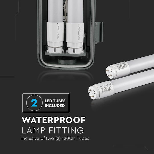 V-TAC Lighting Batten Vt-15022 Outdoor with 2 LED Lamps T8 22W 156cm