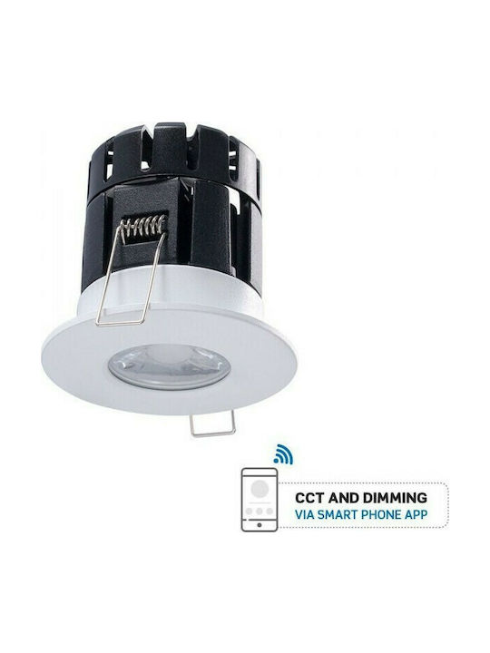 V-TAC PRO Smart Στεγανό Σποτ Οροφής Εξωτερικού Χώρου με Ενσωματωμένο LED 10W Dimmable Bluetooth σε Λευκό Χρώμα 1424