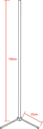 GloboStar LED Floor Lamp H150xW3cm. with Cool White Light 140lm Black