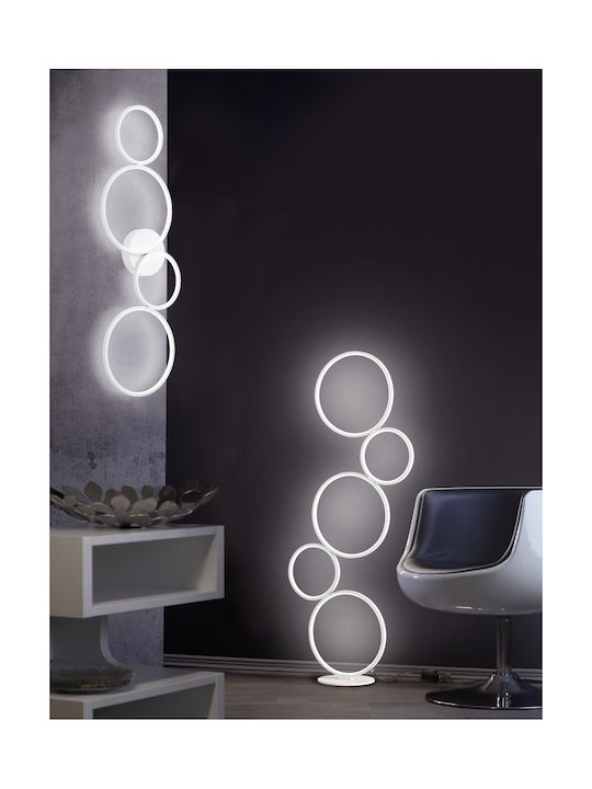Trio Lighting Rondo Lampa de podea LED Î115xL47cm. cu Lumină Alb Cald 3200lm Alb