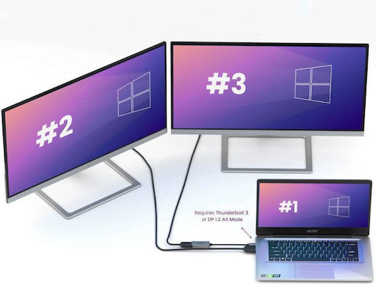 Marmitek Μετατροπέας USB-C male σε DisplayPort female Ασημί 1τμχ 8371