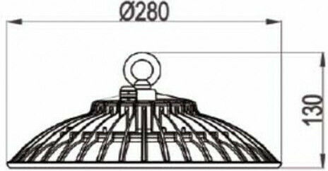 Universe Φωτιστικό Καμπάνα 100W Ψυχρό Λευκό 12000lm με Ενσωματωμένο LED Μαύρο Ø28cm