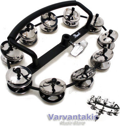 Pearl Jingle Ring Черен Металик Тамбурин Hi-Hat с два реда зили