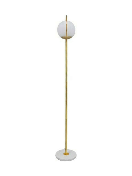 GloboStar Versailles Gold Floor Lamp H150xW23cm. with Socket for Bulb E27 White