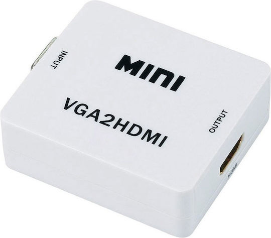 Cabletech Конвертор VGA мъжки към HDMI женски Бял 1бр DM-0846