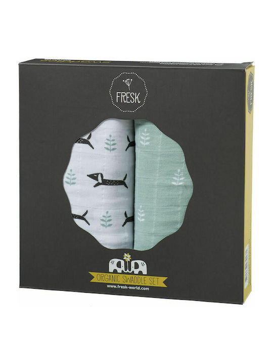 Fresk Dachsy Muslin Swaddle Wraps Gray 60x70cm. 2pcs