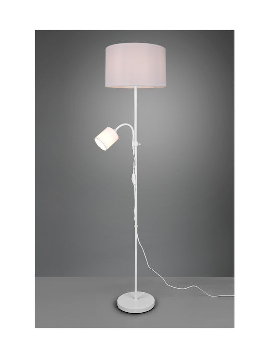 Trio Lighting Owen Floor Lamp H160xW36cm. with Socket for Bulb E27 White