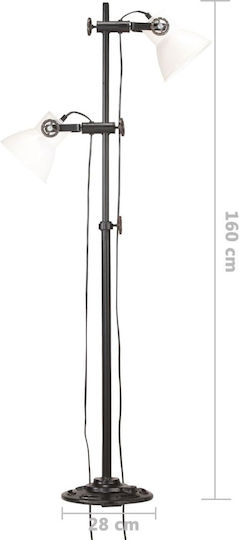 vidaXL Floor Lamp H160xW28cm. with Socket for Bulb E27 White