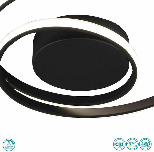 Trio Lighting Zibal Deckenleuchte 39cm Schwarz mit Integrierter LED