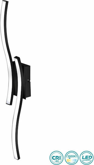 Trio Lighting Route Πλαφονιέρα Οροφής 56εκ. Μαύρη με Ενσωματωμένο LED
