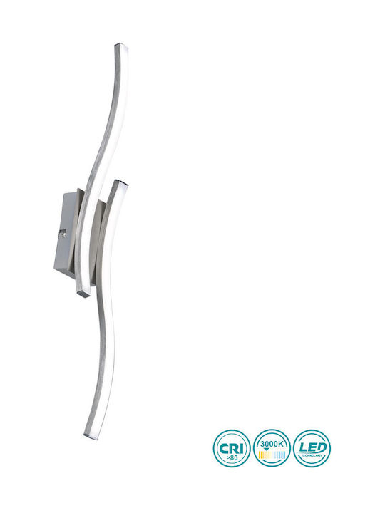 Trio Lighting Route Πλαφονιέρα Οροφής 56εκ. Ασημί με Ενσωματωμένο LED