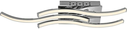 Vivalux Wave Ceiling Mount Light 50cm Silver with Integrated LED