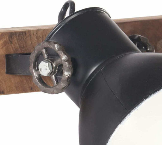 vidaXL Industrial Wall Lamp with E27 Socket Black 45x25cm