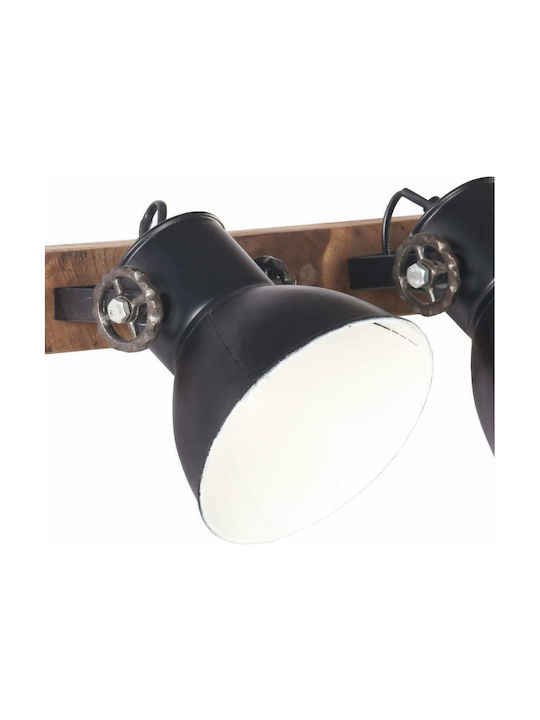 vidaXL Industrial Φωτιστικό Τοίχου με Ντουί E27 Μαύρο 65x25εκ.