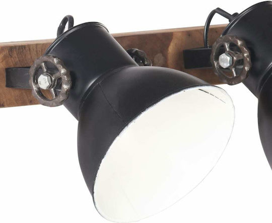 vidaXL Industrial Wall Lamp with E27 Socket Black 65x25cm