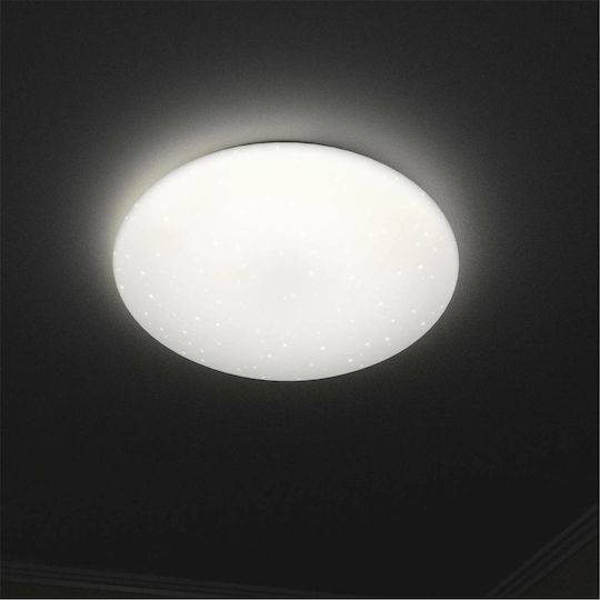 HAMA Hama Ceiling Light Glitter Effect Round Smart Mount Ceiling Light 30cm White with Integrated LED