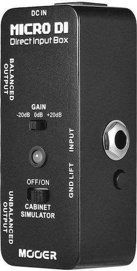Mooer Micro DI Ενεργό DI Box 1 Καναλιού με Τροφοδοσία Ρεύματος