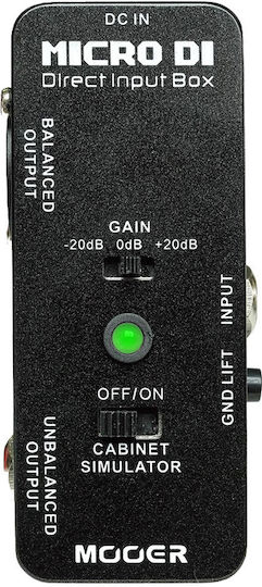 Mooer Micro DI Ενεργό DI Box 1 Καναλιού με Τροφοδοσία Ρεύματος
